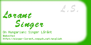 lorant singer business card