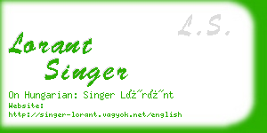 lorant singer business card